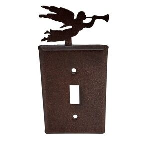 Unbranded Light Switch Plate Brown Angel Trumpet Rustic Metal Wall Cover Decor